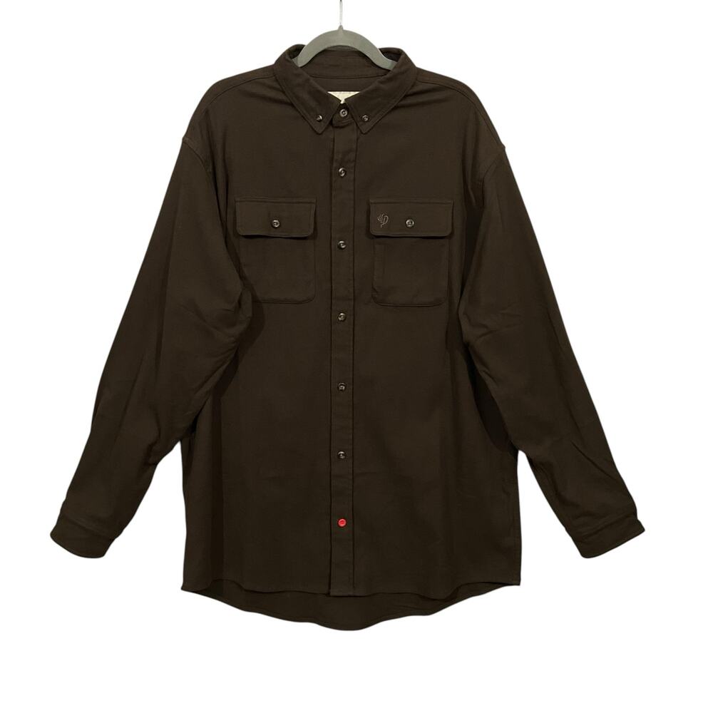 Duck Camp Brown Tall XL Button Down Shirt Long Sleeves Cotton
